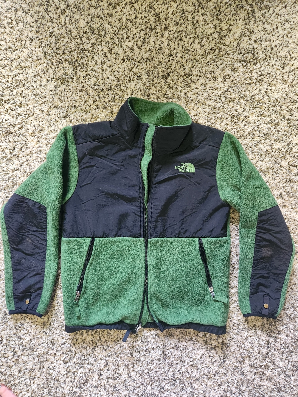 The North Face Green & Black Hybrid Fleece Jacket